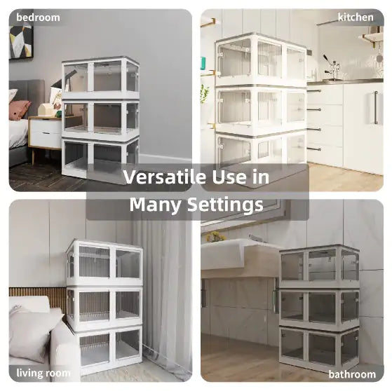 Contenedor de almacenamiento plegable con tapa