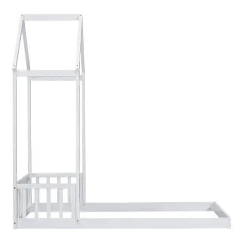 Twin House-Shaped Roof Headboard Floor Bed
