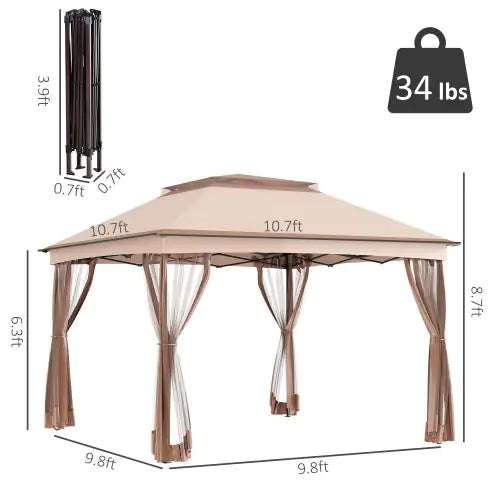 Instant Shade Pop-Up Gazebo with Detachable Mesh Walls