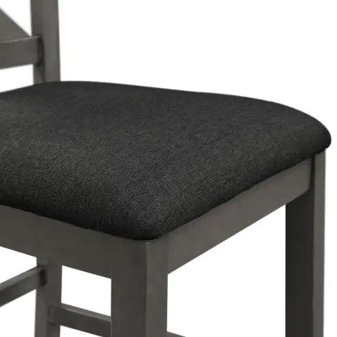 TOPMAX 5-Piece Gray Farmhouse Dining Ensemble
