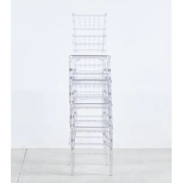 Set of 4 Transparent Plastic Dining Chairs