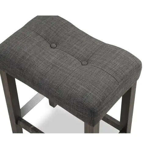Sora Button Tufted Counter Height Saddle Stool - Set of 2