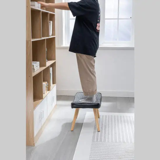 Black Linen Stepping Stool