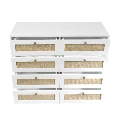 Cómoda blanca de 8 cajones