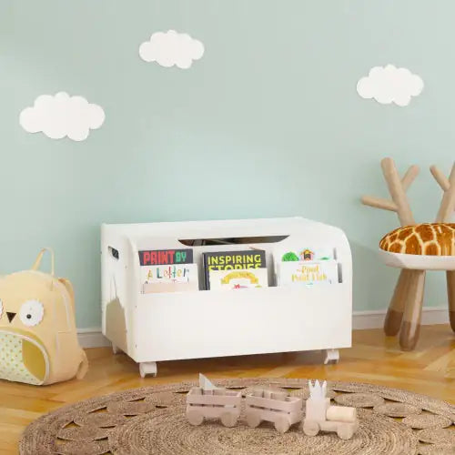 Wooden Toy Box with Wheels