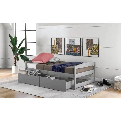 Twin Size Platform Bed with Storage