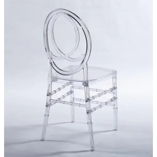 Set di 4 sedie da pranzo in plastica trasparente