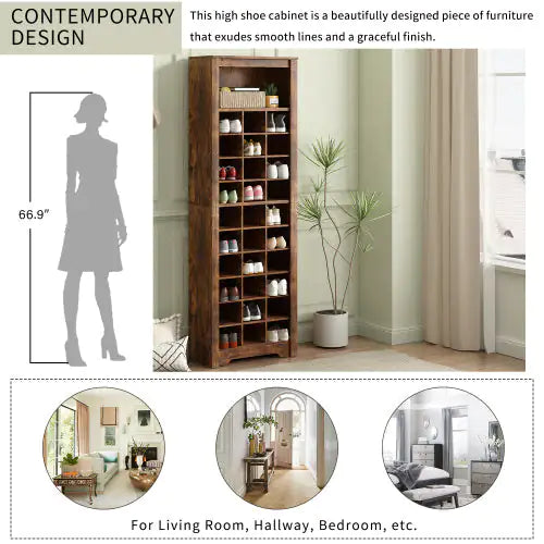 Consola zapatera de diseño elegante de 30 pulgadas