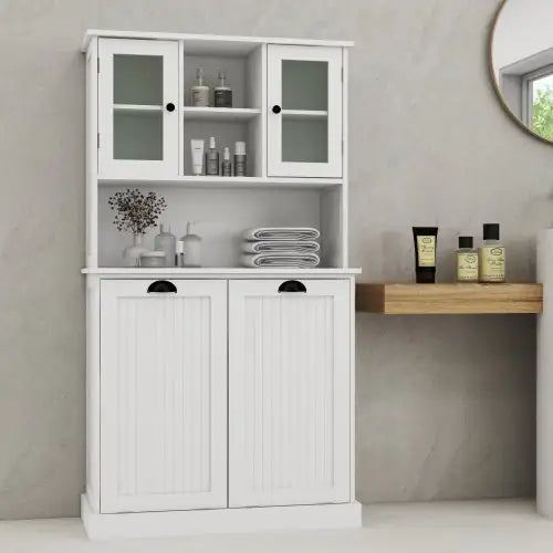 Two-Compartment Tilt-Out Laundry Basket Cabinet