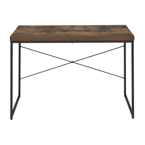 Weathered Oak & Black Writing Desk