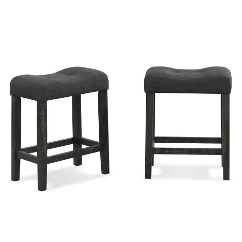 Sgabello da sella imbottito Sora Button Counter Height - Set di 2