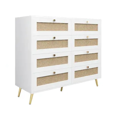 Cómoda blanca de 8 cajones