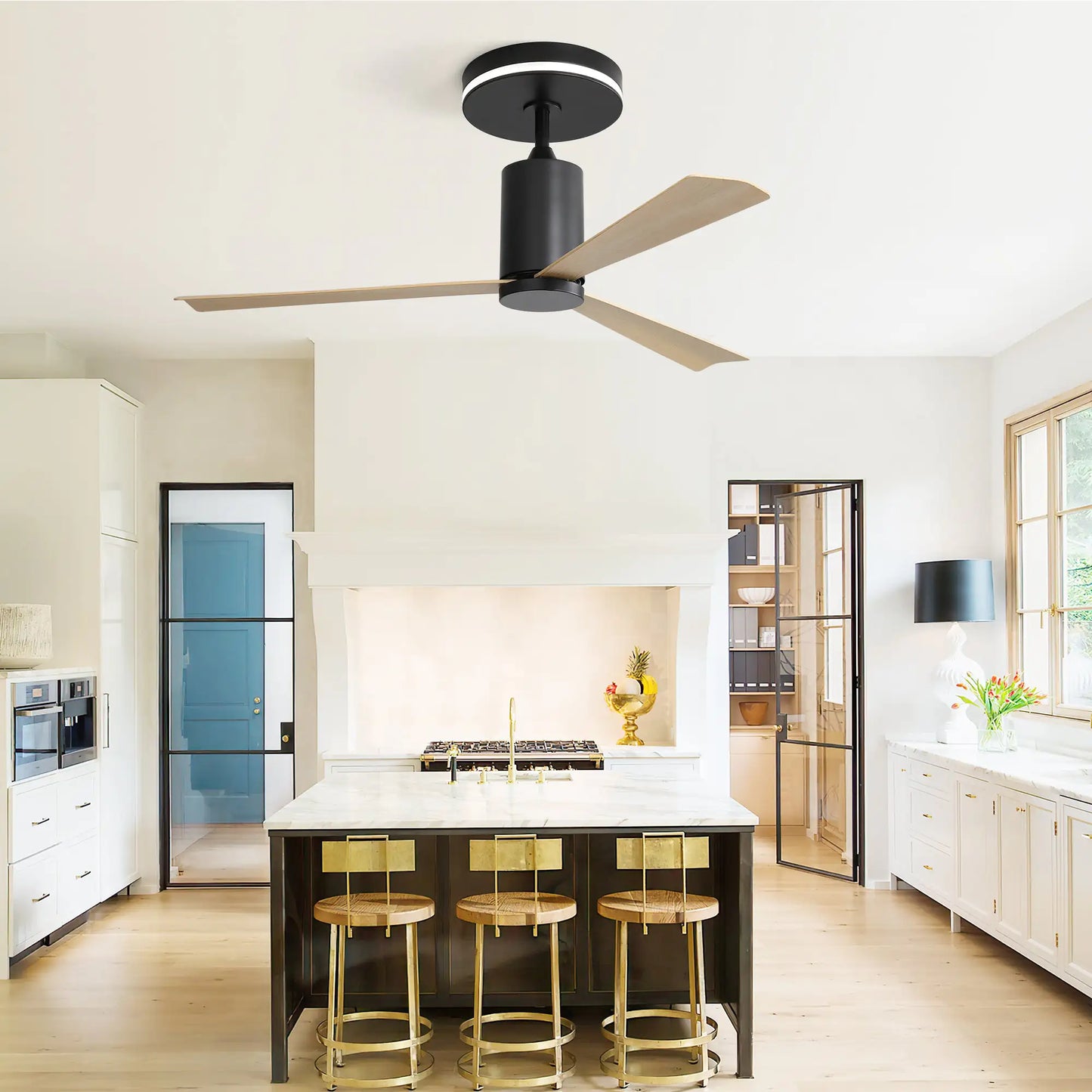 48-Inch Black LED Ceiling Fan