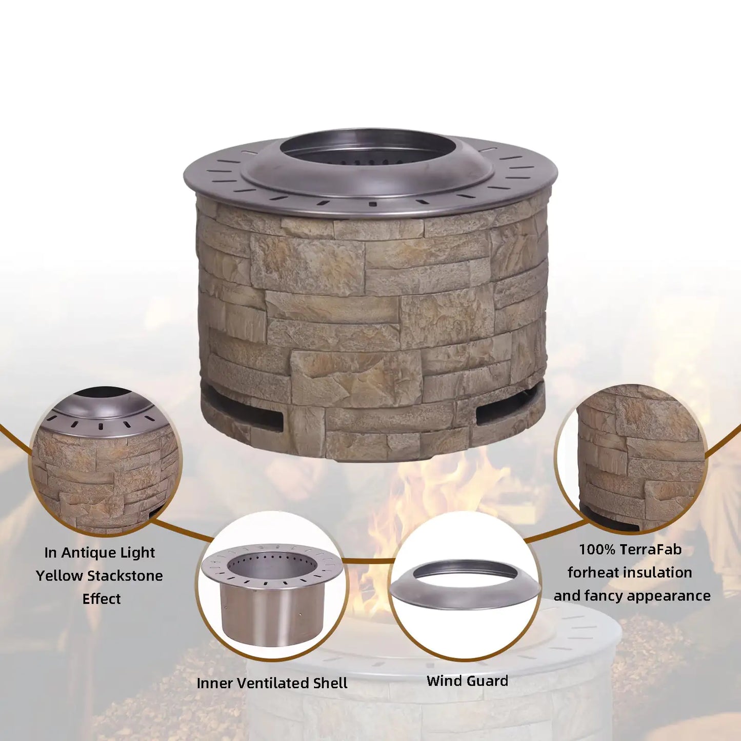 Stackstone Look Smokeless Firepit