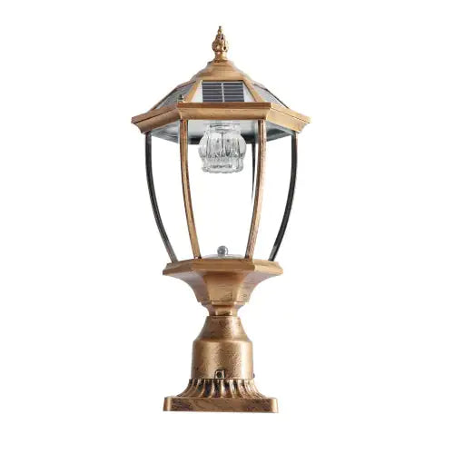Antique Bronze Solar LED Pillar Light
