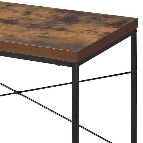 Weathered Oak & Black Writing Desk