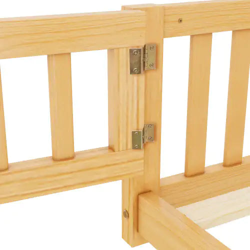 Bed With Safety Guardrails And Door For Kids