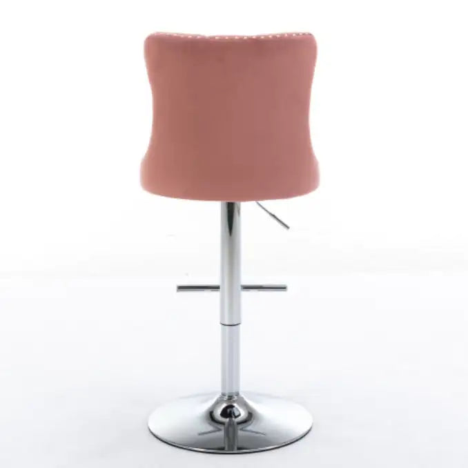Swivel Velvet Barstools Adjusatble Seat - Set Of 2