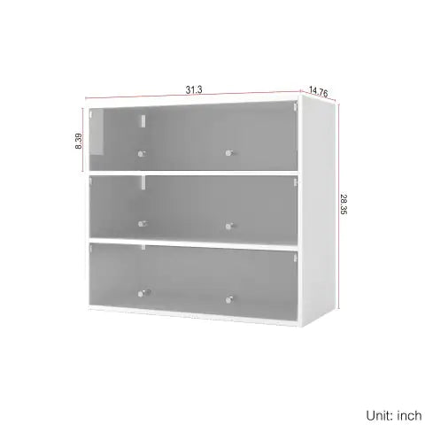 Mobiletto portascarpe in vetro bianco con luce LED RGB