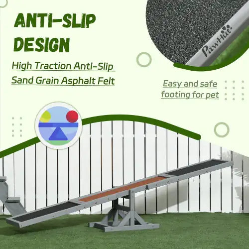 PawHut Wooden Dog Agility Seesaw