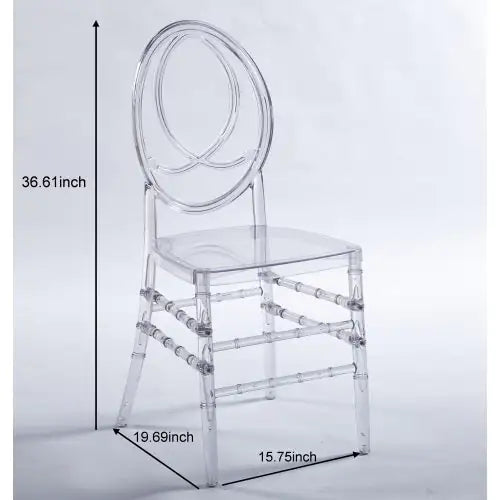 Set di 4 sedie da pranzo in plastica trasparente