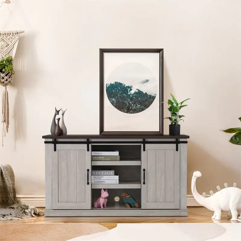 Mueble de TV de madera para sala de estar de estilo vintage