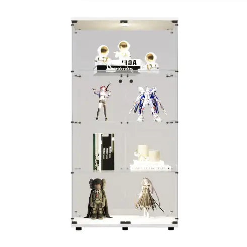 Vitrina de cristal con dos puertas y luces LED