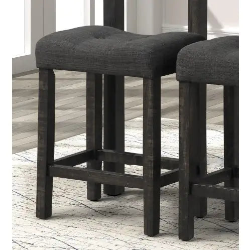 Sgabello da sella imbottito Sora Button Counter Height - Set di 2