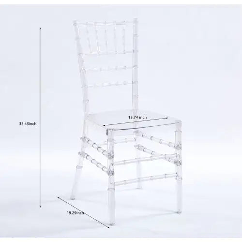 Set di 4 sedie da pranzo in plastica trasparente