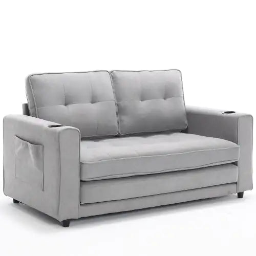 3-in-1 Upholstered Futon Sofa Convertible Sofa Bed