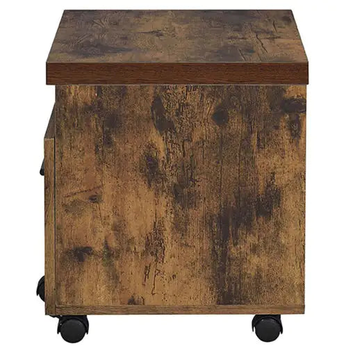 Archivador de 1 cajón en roble desgastado y negro
