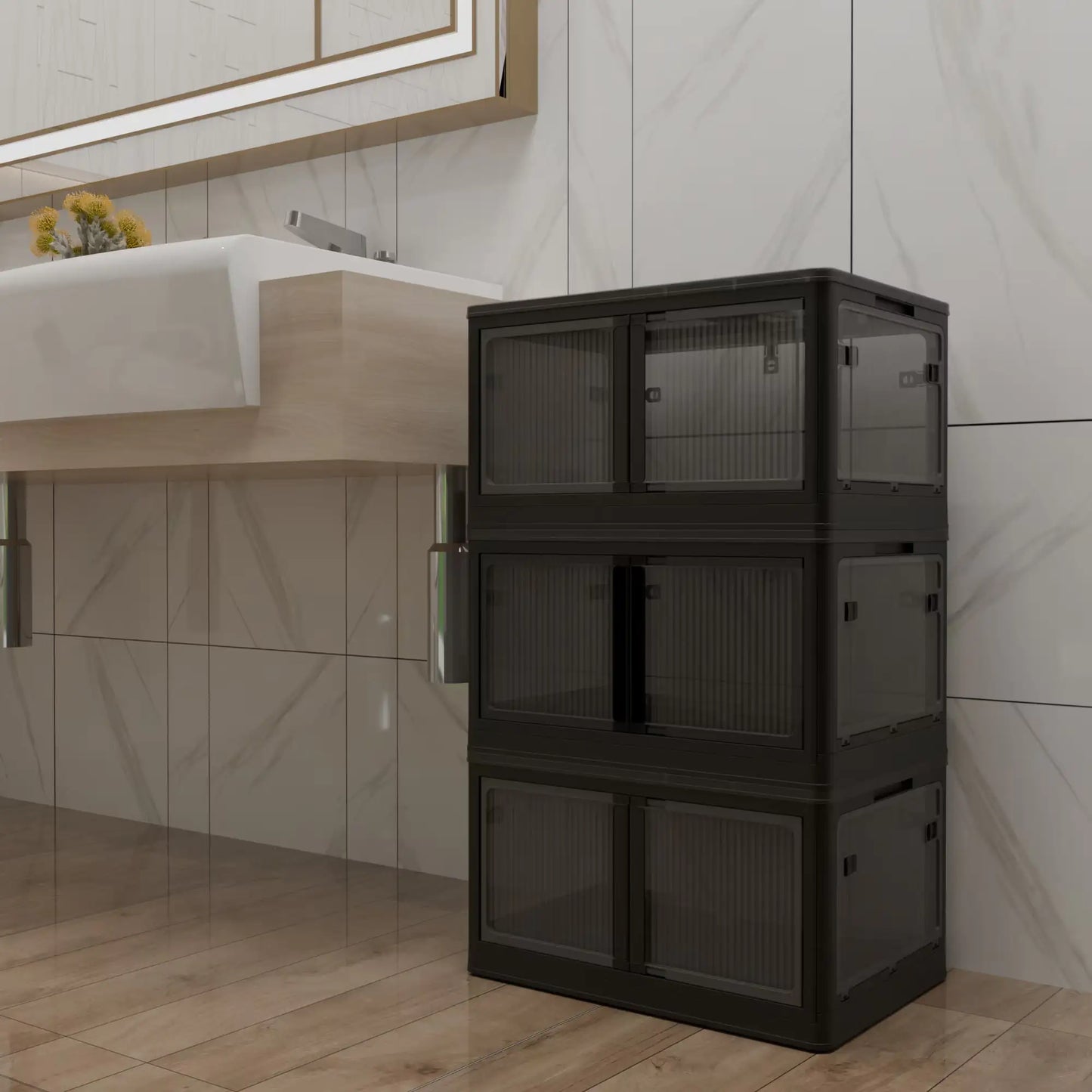 Contenedor de almacenamiento plegable con tapa