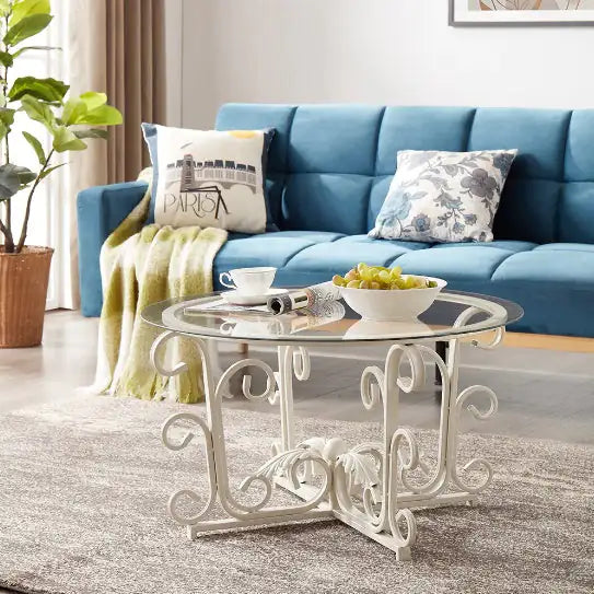 Round Tempered Glass Coffee Table
