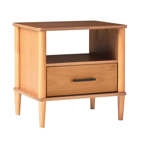 Transitional Solid Wood Spindle Nightstand
