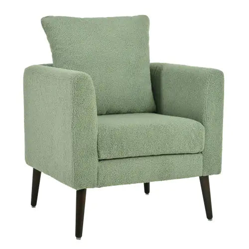 Poltrona imbottita con gambe in legno massello
