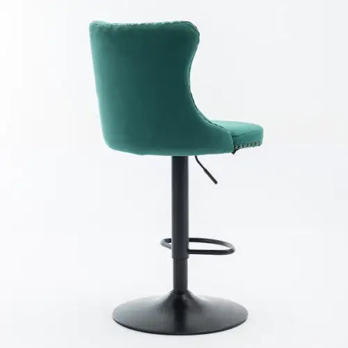Swivel Velvet Barstools Adjusatble Seat - Set Of 2