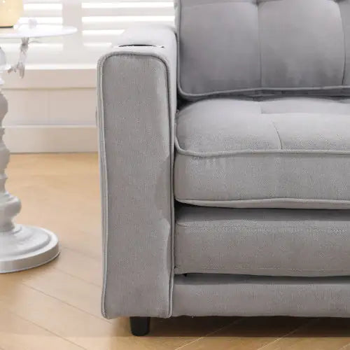 3-in-1 Upholstered Futon Sofa Convertible Sofa Bed