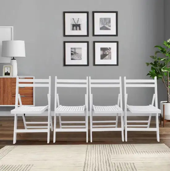 Honey-Toned Wood Folding Chair Set
