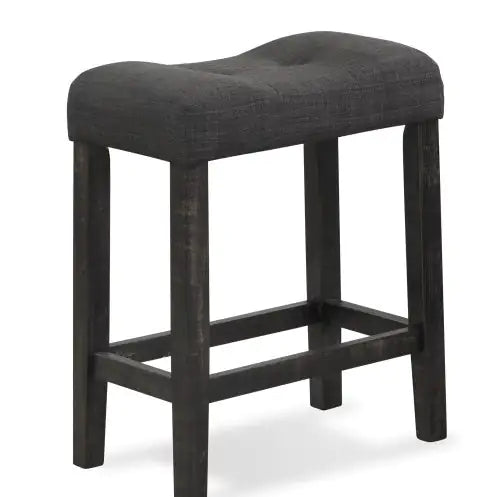Sgabello da sella imbottito Sora Button Counter Height - Set di 2