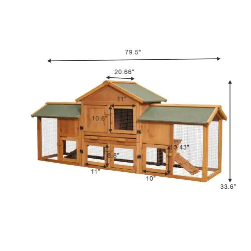 Oversized Rabbit Cage With 2 Running Spaces