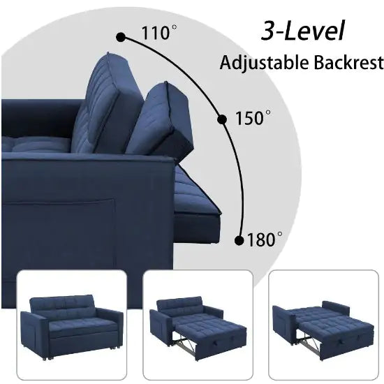 Sofá cama convertible azul chic
