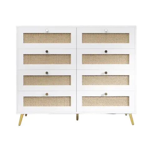 Cómoda blanca de 8 cajones