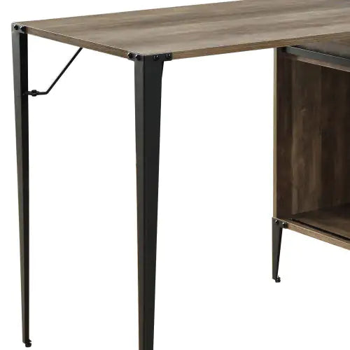 Vintage Oak Craft Desk with Barn Door