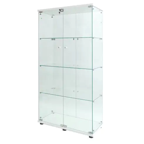 Vitrina de cristal con dos puertas y luces LED