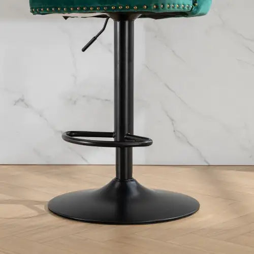Swivel Velvet Barstools Adjusatble Seat - Set Of 2