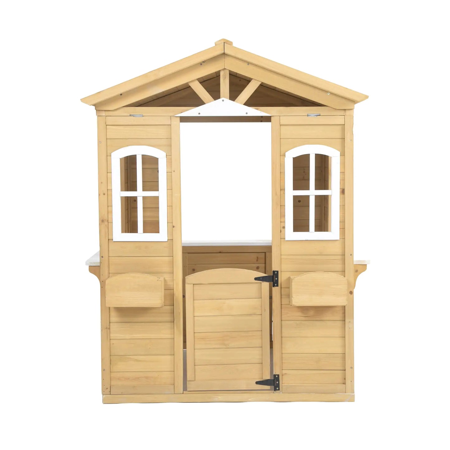 Casa de juegos de madera al aire libre para niños