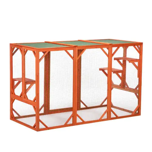 Wooden Outdoor Cat House & Habitat
