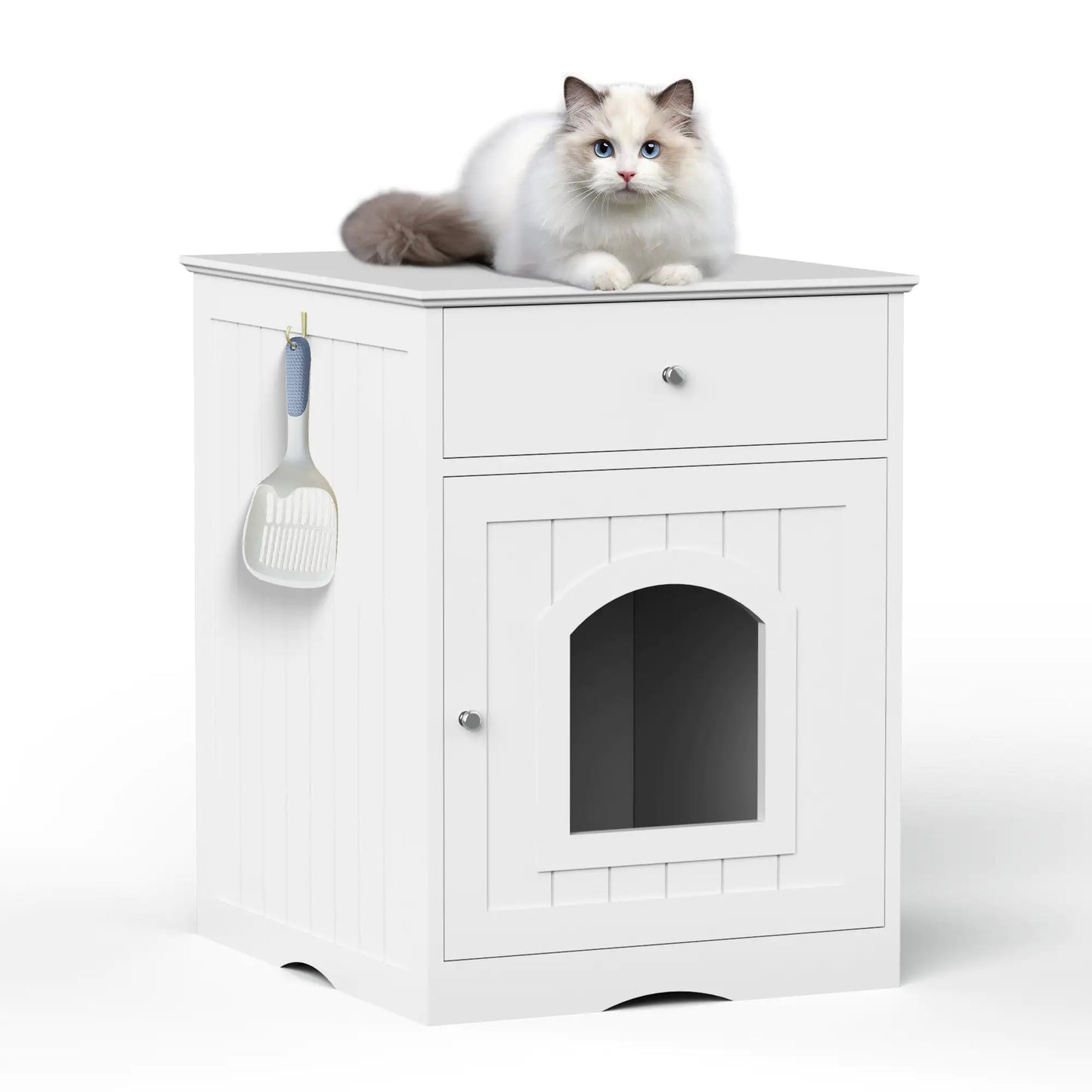 Caseta de madera para mascotas y caja de arena