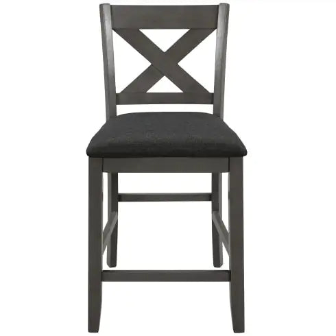 TOPMAX 5-Piece Gray Farmhouse Dining Ensemble