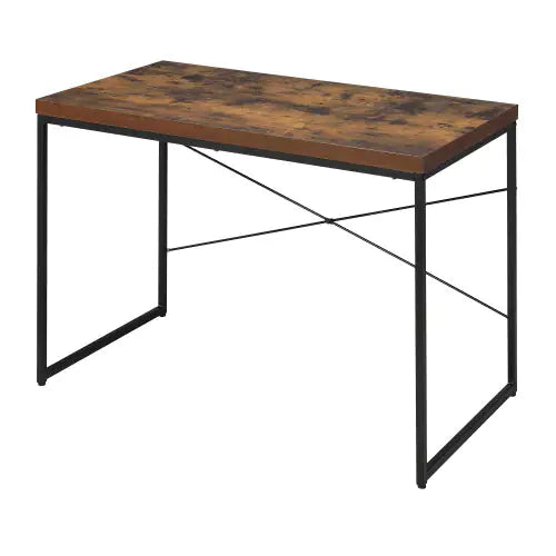 Weathered Oak & Black Writing Desk